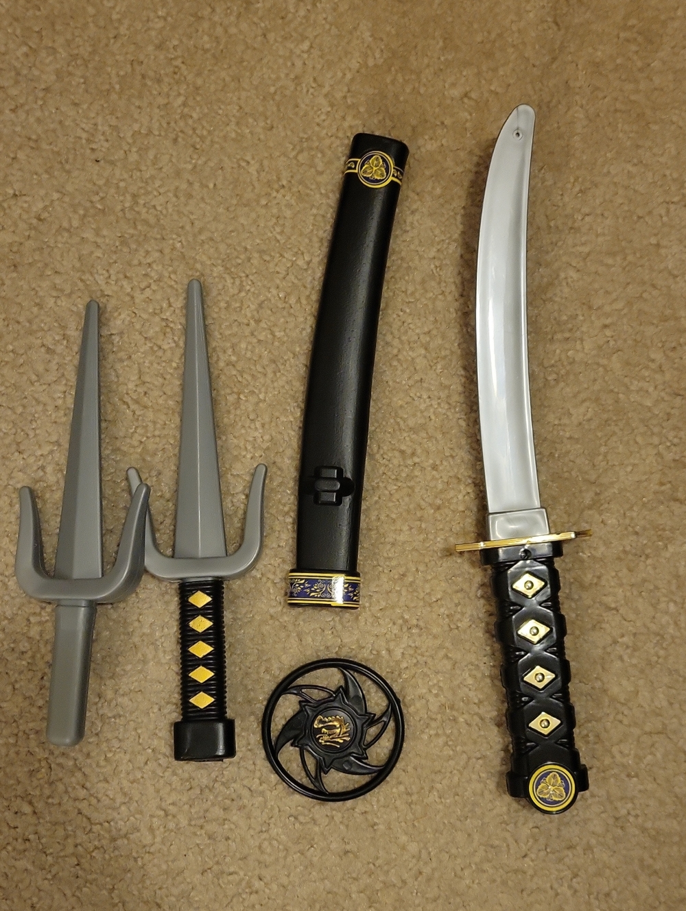 FREE W ANY PURCHASE! Black and Gold Samurai-Style Plastic Knife
